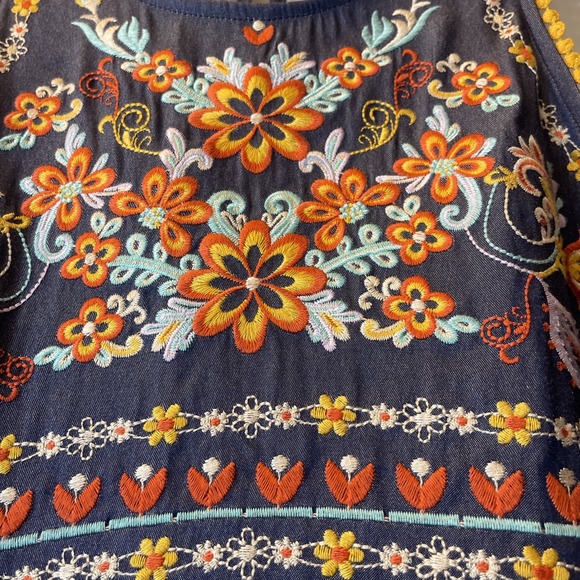 Savanna Jane Women's Babydoll Southwestern Floral Embroidered Dress Sz S NWOT - Picture 7 of 14
